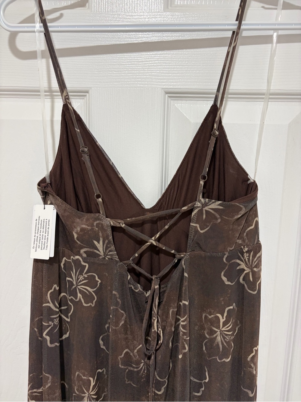 Brown & Tan Mesh Maxi Dress~Size Large~NWT - Picture 6 of 6